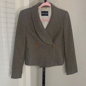 Giorgio Armani herringbone wool/cashmere blend designer designer blazer